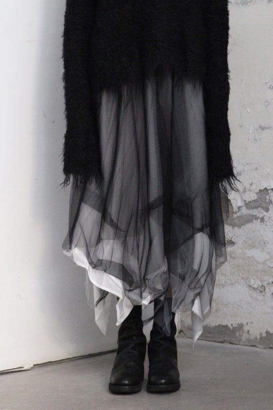 marc le bihan tulle skirt black and white 2591